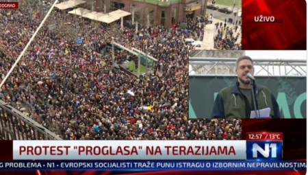 PREDSTAVNIK MILOŠA JOVANOVIĆA GOVORI NA SKUPU NA KOM SE VIJORI ZASTAVA EUROMAJDANA!