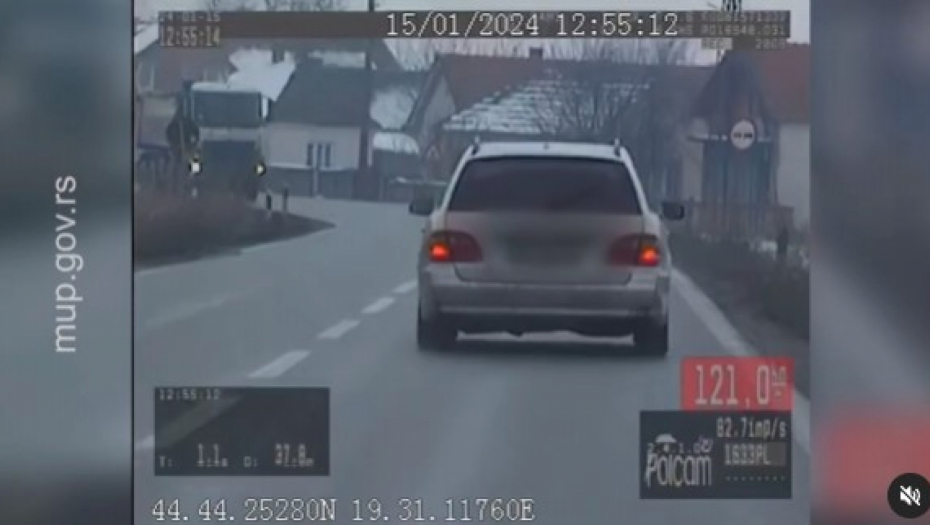 VOZIO DETE (5) I NIJE SKIDAO ISPOD STOTKE Snimljena bahata vožnja na putu Šabac - Loznica, nahvatali su ga presretači (VIDEO)
