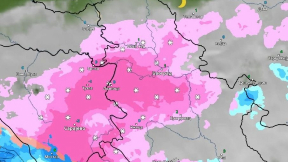 POGLEDAJTE KAKO ĆE SE KRETATI SNEŽNA OLUJA IZ SATA U SAT Ovo su najugroženije zone (FOTO)