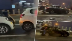 TEŠKA NESREĆA NA GAZELI Policija na terenu, delovi automobila svuda po putu (VIDEO)