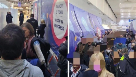 ŽENA PALA U NESVEST! Snimci sa aerodroma Nikola Tesla, u toku evakuacija (VIDEO)