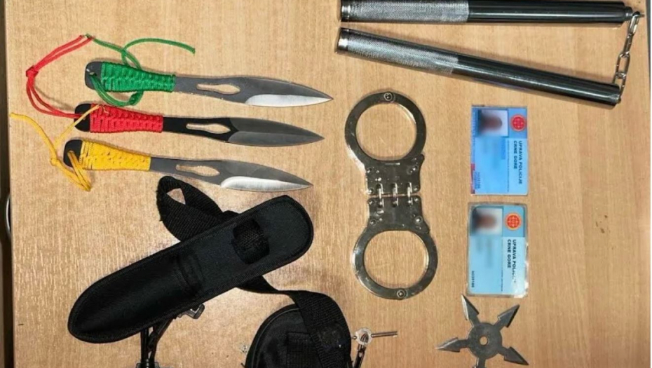 KAO NA FILMU! Crnogorci nosili šuriken zvezdice, legitimacije DB-a, nun čake... utvrđeno i prisustvo opijata!