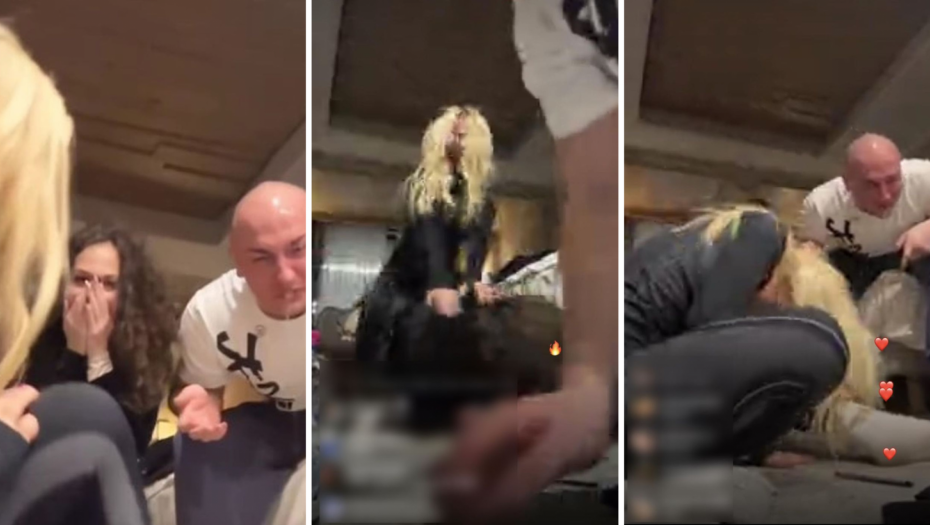 DESINGERICA PLJUJE POZNATU PEVAČICU, DOK ONA JAŠE NJEGOVU ŽENU Šokantne scene u hotelskoj sobi, polivali se i vodom!