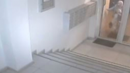 NEPOZNATI MUŠKARAC NAPRAVIO HAOS U ZGRADI Odvalio nogom vrata (VIDEO)