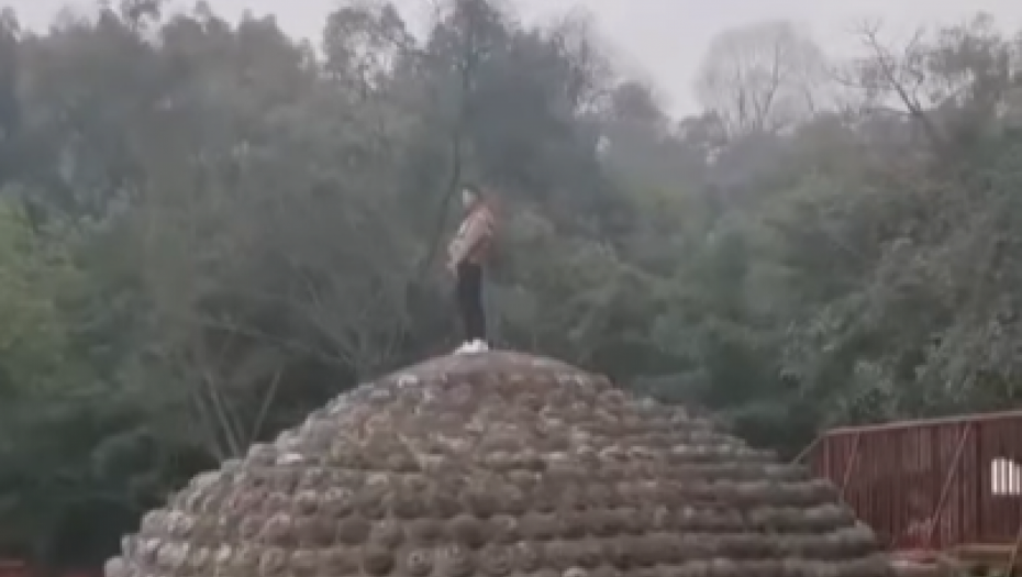 KAKO GA NIJE SRAMOTA? Turista se popeo na najveću statuu Bude na svetu, pa uradio nešto nezamislivo: Snimak obišao planetu (VIDEO)