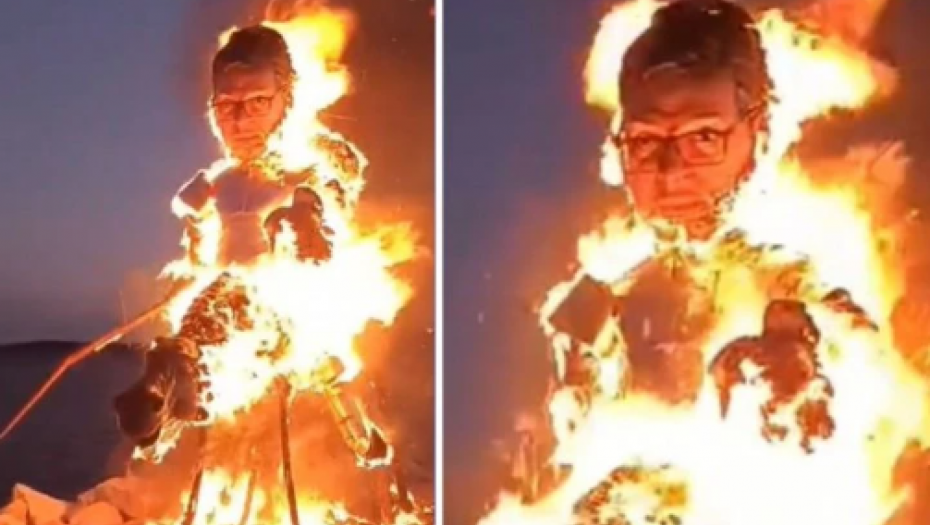 HRVATI SPALILI LUTKE SA LIKOM VUČIĆA I PUTINA Skandal bez presedana, gledajte ovo! (VIDEO)