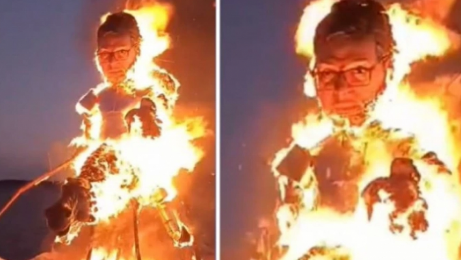 JEZIVO! HRVATI NASTAVLJAJU DA POTPALJUJU VATRU NA BALKANU! Prvo palili lutku sa Vučićevim likom, a sad mole Boga da gori cela Srbija! (FOTO)