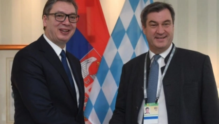 VUČIĆ SA ZEDEROM Predsednik Srbije se sastao sa predsednikom Vlade Bavarske (FOTO)