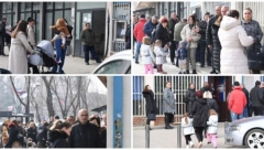 A KURTIJA BAŠ BRIGA! U Kosovskoj Mitrovici MAJKE sa DECOM u redovima čekaju da podignu socijalnu pomoć, dinara nema