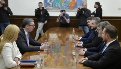 KONSULTACIJE O MANDATARU NASTAVLJENE NA ANDRIĆEVOM VENCU Vučić sa predstavnicima liste Zukorlića i Žigmanova
