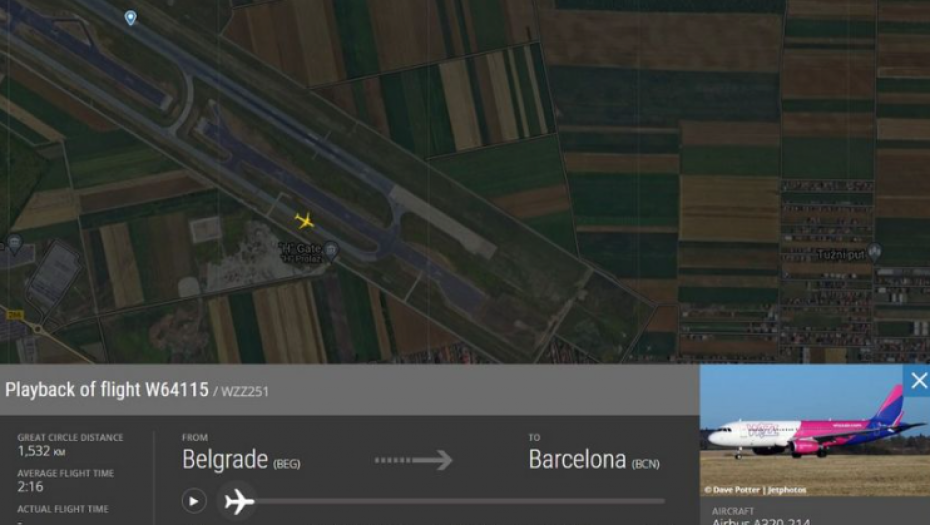 DRAMA NA NEBU IZNAD BEOGRADA Dojava o bombi u 19:10, nekoliko aviona kruži iznad prestonice