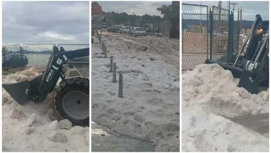 KATASTROFALNO NEVREME SE SRUČILO NA HRVATSKU Debeo sloj leda sklanjali bagerima, vodeni tornado na primorju (FOTO/VIDEO)