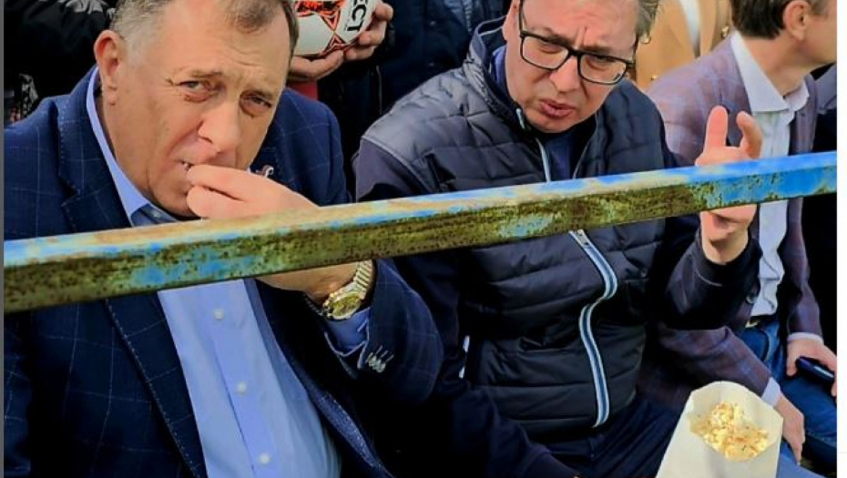 VUČIĆ ČESTITAO DODIKU ROĐENDAN: Stigao i POKLON koji aludira na scenu iz Pambukovice "ne diraj mi kokice" (FOTO)