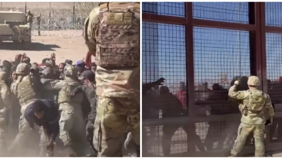 DRAMA NA GRANICI, MIGRANTI JURIŠAJU NA ZAŠTITNI ZID Vojnici ni puškama ne mogu da ih obuzdaju (VIDEO)