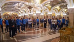 PRAVOSLAVNA BRAĆA Zenit posetio Hram Svetog Save pre meča sa Zvezdom (FOTO)