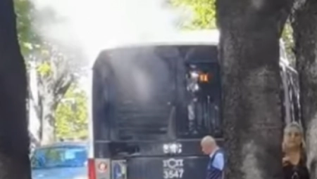 ZAPALIO SE AUTOBUS U ZEMUNU Dim kulja, putnici napuštaju vozilo (VIDEO)