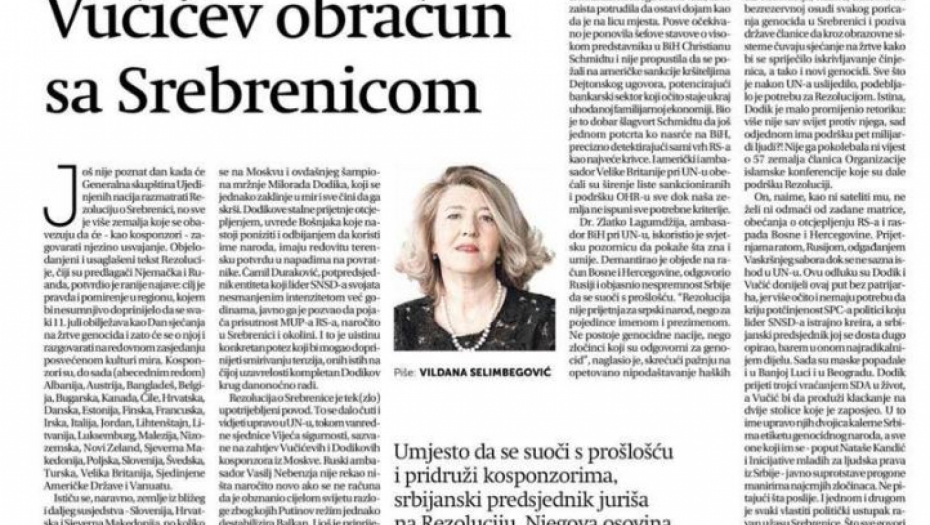 NOVI TALAS NAPADA NA VUČIĆA Udari na predsednika Srbije neće stati jer ne dozvoljava da se Srbi proglase za genocidni narod