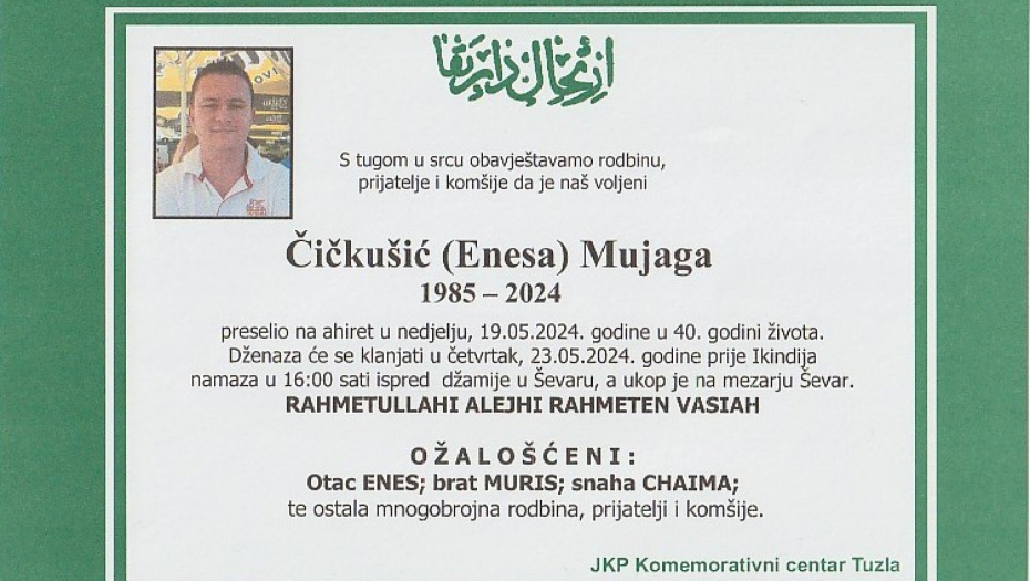 POZNATO VREME I MESTO SAHRANE UBICE I SAMOUBICE IZ TUZLE Od krvnika se oprostili otac i brat