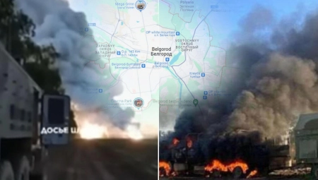 PRVI SNIMAK IZ RUSIJE! Buktinja i gusti dim na mestu gde je bio čuveni PVO sistem (VIDEO)