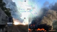 PRVI SNIMAK IZ RUSIJE! Buktinja i gusti dim na mestu gde je bio čuveni PVO sistem (VIDEO)
