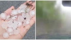 NEVREME UVELIKO TUTNJI SRBIJOM Pada grad veličine ORAHA, ovde se ne vidi prst pred okom!