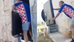 POLUDEO OD BESA Navijač razbio televizor zbog debakla Hrvatske na Evropskom prvenstvu (VIDEO)