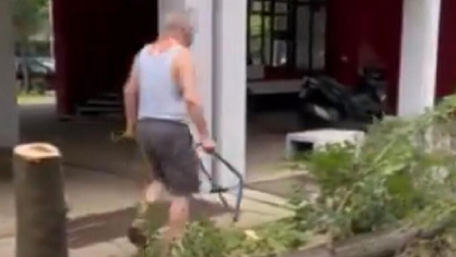 SRAMOTA NA NOVOM BEOGRADU: Bahati komšija izašao na ulicu sa dve testere... (VIDEO)