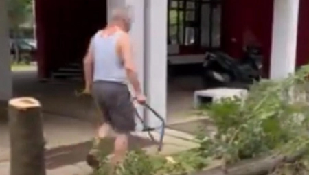 SRAMOTA NA NOVOM BEOGRADU: Bahati komšija izašao na ulicu sa dve testere... (VIDEO)