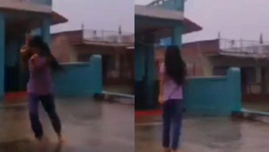 DEVOJKA UŽIVA DOK PLEŠE NA KIŠI Nije ni slutila šta će se dogoditi samo trenutak kasnije, za dlaku izbegla najgore! (VIDEO)