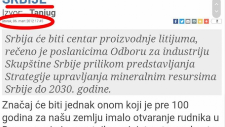 OPOZICIJA DANAS PROTESTUJE PROTIV LITIJUMA, A OBEĆALI DA ĆE OTVORITI RUDNIK 2014. GODINE!