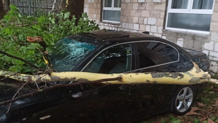 OLUJA UNIŠTILA TREBINJE! Stabla padaju po putu, ulice poplavljene: Automobili IZLOMLJENI! (FOTO)