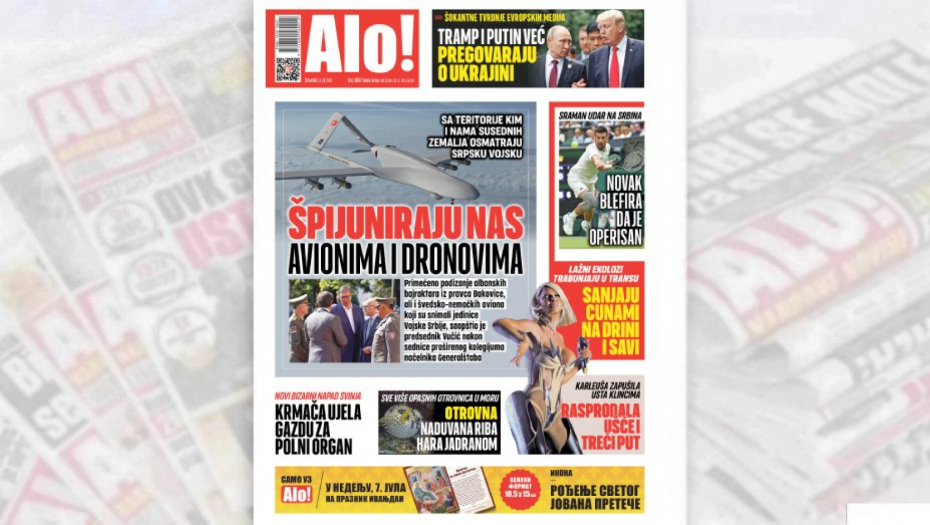 ŠPIJUNIRAJU NAS AVIONIMA I DRONOVIMA! Sa teritorije Kosova i Metohije i nama susednih zemalja osmatraju srpsku vojsku