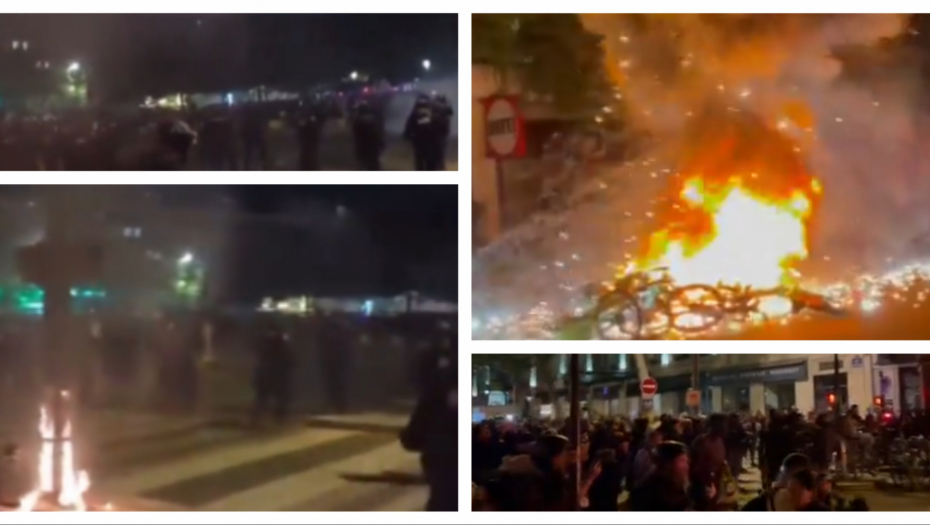 STRAŠNE SCENE U FRANCUSKOJ: Demonstranti napadaju policiju u Parizu, HAOS nakon izbora (VIDEO)