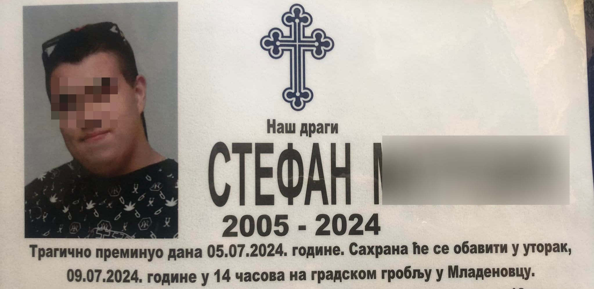 MLADENOVAC OBLEPLJEN UMRLICOM STRADALOG TINEJDŽERA, PORODICA SLOMLJENA "Izgleda da naša ljubav nije uspela da te zadrži na ovom svetu" (FOTO)