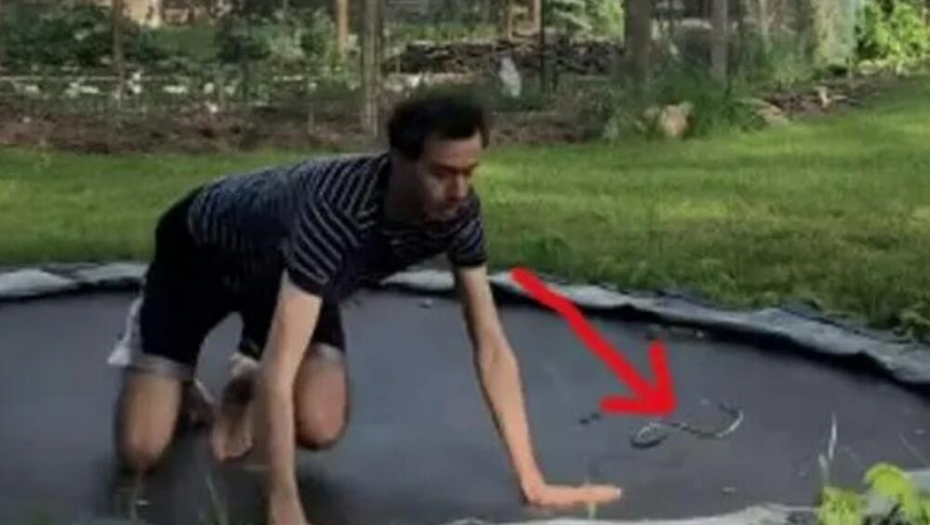 NEVIĐENI HAOS NA TRAMBOLINI: Čovek skočio, a onda ga napala zmija! (VIDEO)