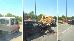 KARAMBOL NA PANČEVAČKOM PUTU! Zakucao se u kamion (VIDEO)