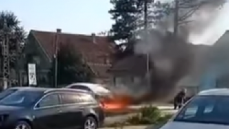 GORI AUTOMOBIL, CRNI DIM SE ŠIRI... Nemila scena u Staroj Pazovi (VIDEO)