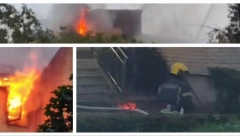 DRAMATIČNA SCENA NA KANAREVOM BRDU I DALJE TRAJE! Vatrogasci gase požar u zgradi, jedna osoba je evakuisana (VIDEO)