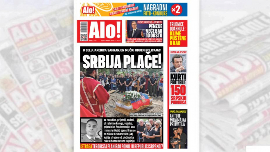 SRBIJA PLAČE! Pucnji u Nikolu su pucnji u sve nas! U selu Jarebica sahranjen mučki ubijeni policajac