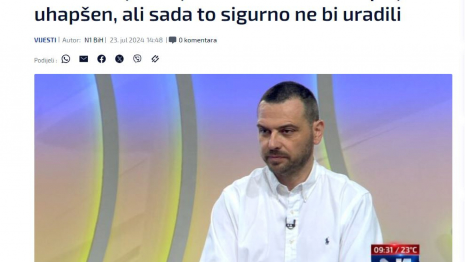 PODOBNI SARAJEVSKI SRBIN UDARIO NA SRBIJU Magazinović: Sa Vučićem na vlasti pitanje je da li bi BIA uhapsila Karadžića