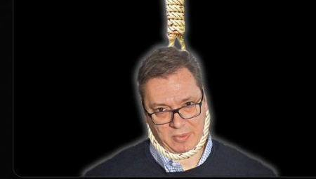 MAKAR DA UMRE, AKO NIŠTA DRUGO! Botovi opozicije objavili sliku Vučića na vešalima! Priznali da im nije problem litijum, već predsednik Srbije! (FOTO)