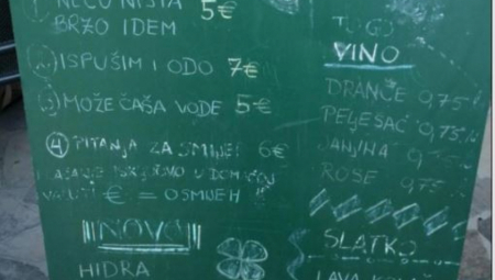 NEĆU NIŠTA, ODMAH IDEM 5, PITANJE ZA PRAVAC 7 EVRA Cenovnik u jednom kafiću na moru podigao buru na mrežam, evo šta sve naplaćuju