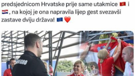 MILOJKU SRCE PUNO Kolinda vezala zastave Hrvatske i Crne Gore u Parizu