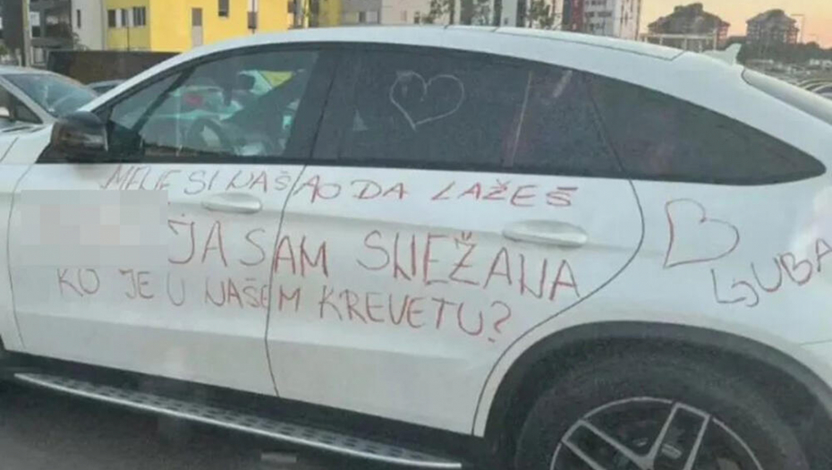 SRPKINJA UNIŠTILA SKUPOCENI MERCEDES ZBOG PRELJUBE: "Ja sam Snežana, ko je u našem krevetu?" (FOTO)