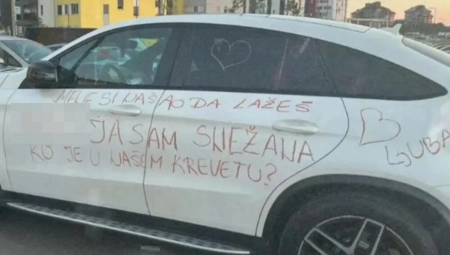 SRPKINJA UNIŠTILA SKUPOCENI MERCEDES ZBOG PRELJUBE: "Ja sam Snežana, ko je u našem krevetu?" (FOTO)