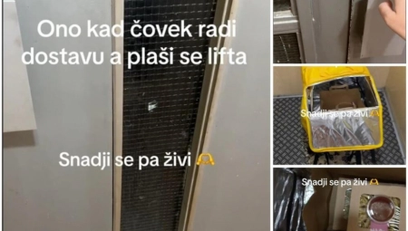 OVAJ DOSTAVLJAČ POSTAO PRAVI HIT NA TIK TOKU! Uplašio ga lift ali našao je način kako da preveze HRANU! (VIDEO)