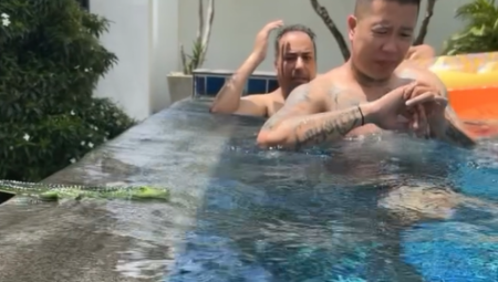 BRČKAO SE U BAZENU, A ONDA JE OSETIO JAK UGRIZ Okrenuo se i pretrnuo od STRAHA kad je ugledao KROKODILA (VIDEO)