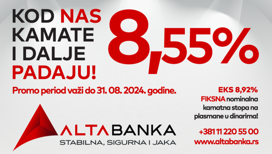 Povoljni uslovi za keš kredit i kredit za refinansiranje u ALTA banci do kraja avgusta! Kod nas kamate i dalje padaju!
