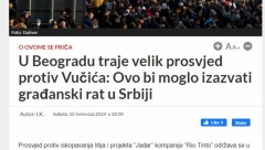 HRVATI SE RADUJU GRAĐANSKOM RATU U SRBIJI "U Beogradu traje veliki prosvjed protiv Vučića"