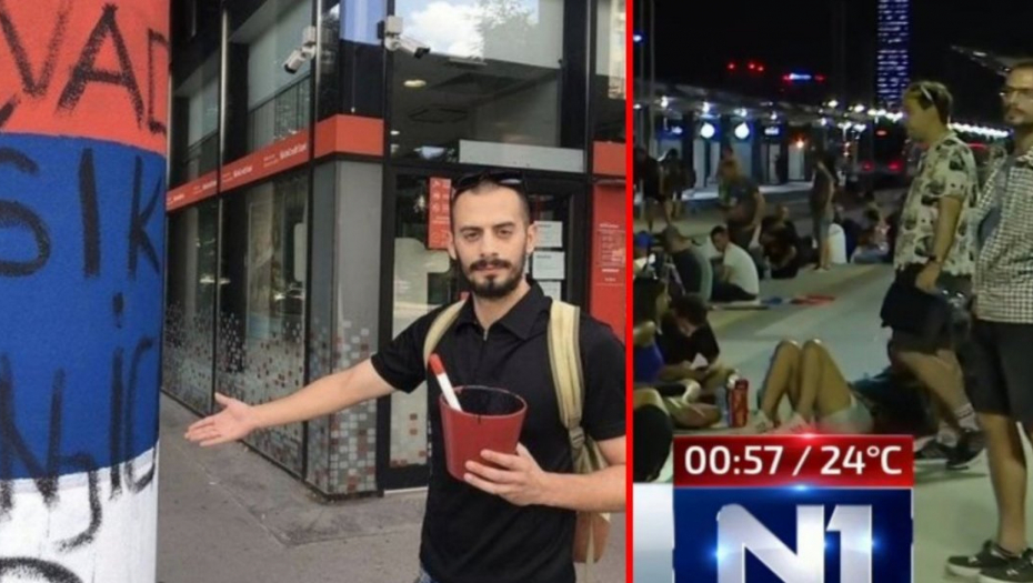 SRBIJU BLOKIRA ČOVEK KOJI UNIŠTAVA SRPSKE ZASTAVE! Unuk osvedočenog srbomrsca na Đilasovim protestima! (FOTO)